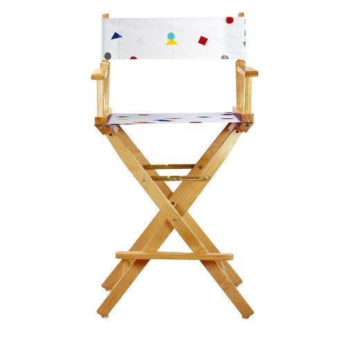 30 Director's Chair Natural Frame-Confetti - 23W x 19D x 45.5H