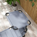 Lounge Chair, Adjustable Backrest Folding Chaise Lounge, Cushioned Tanning Chair Sunshade Roof & Pillow Headrest