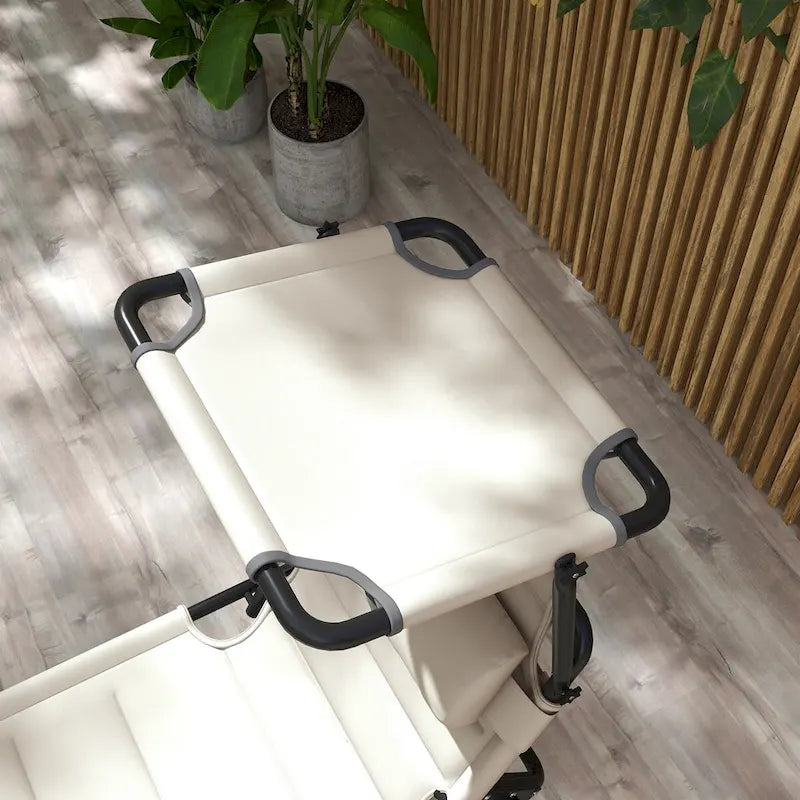 Lounge Chair, Adjustable Backrest Folding Chaise Lounge, Cushioned Tanning Chair Sunshade Roof & Pillow Headrest
