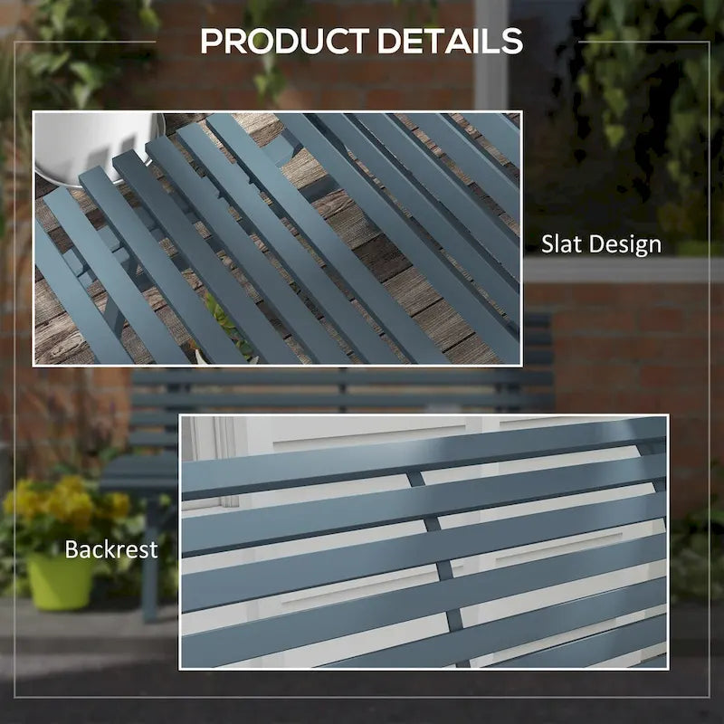 Outsunny 48.5 Garden Bench with Slatted Seat