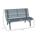 Outsunny 48.5 Garden Bench with Slatted Seat