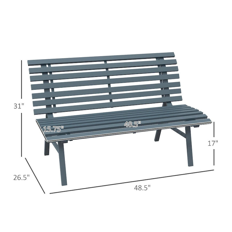 Outsunny 48.5 Garden Bench with Slatted Seat