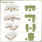 7 Pieces Outdoor Patio All-Weather Rattan Sectional Sofa Set