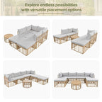 7 Pieces Outdoor Patio All-Weather Rattan Sectional Sofa Set