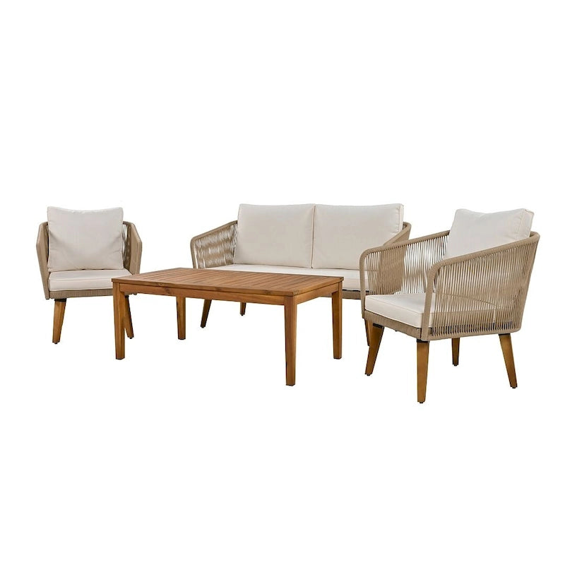 4 PCS Outdoor Patio Furniture Conversation Set