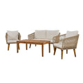 4 PCS Outdoor Patio Furniture Conversation Set