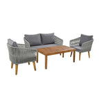 4 PCS Outdoor Patio Furniture Conversation Set