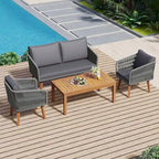 4 PCS Outdoor Patio Furniture Conversation Set