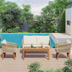 4 PCS Outdoor Patio Furniture Conversation Set