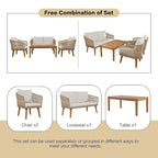 4 PCS Outdoor Patio Furniture Conversation Set