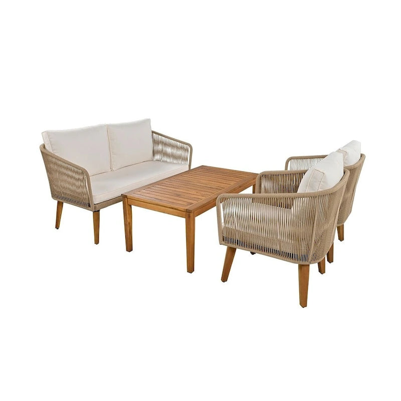 4 PCS Outdoor Patio Furniture Conversation Set
