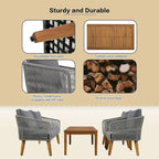 4 PCS Outdoor Patio Furniture Conversation Set