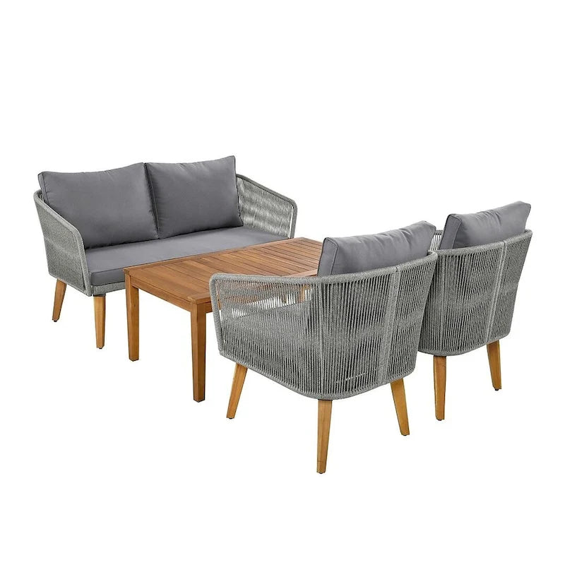 4 PCS Outdoor Patio Furniture Conversation Set