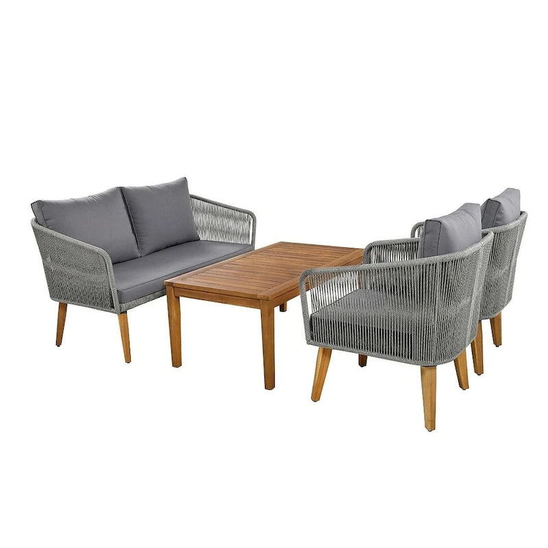 4 PCS Outdoor Patio Furniture Conversation Set