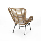 2 PCS Outdoor Modern Rattan Chair Set of 2 by Christopher Knight Home