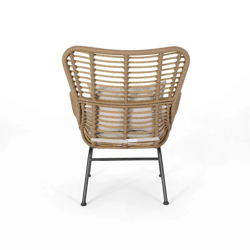 2 PCS Outdoor Modern Rattan Chair Set of 2 by Christopher Knight Home