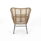 2 PCS Outdoor Modern Rattan Chair Set of 2 by Christopher Knight Home