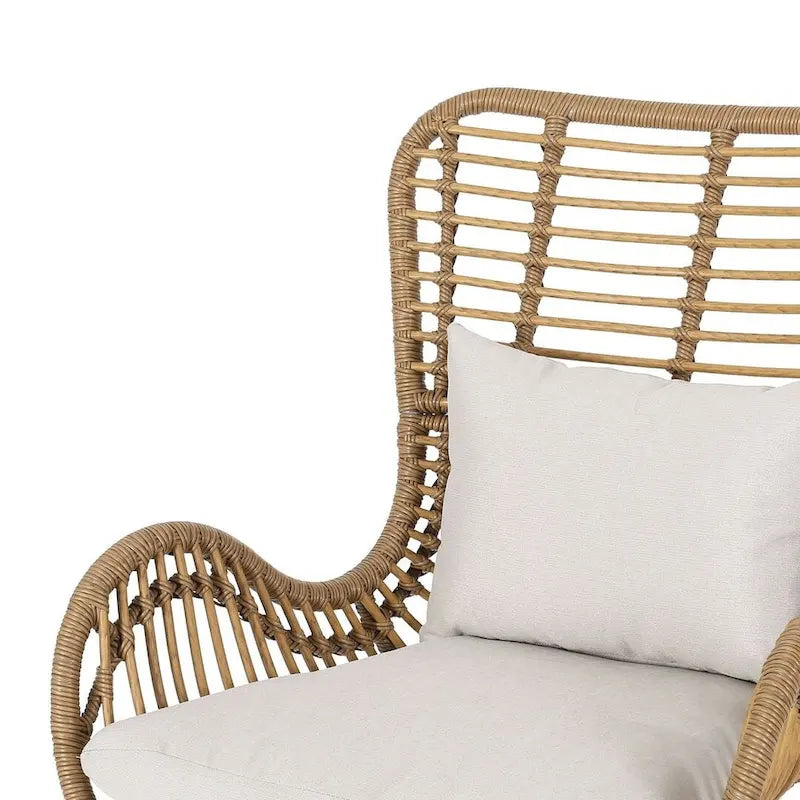 2 PCS Outdoor Modern Rattan Chair Set of 2 by Christopher Knight Home