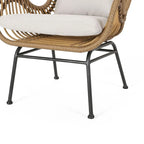 2 PCS Outdoor Modern Rattan Chair Set of 2 by Christopher Knight Home