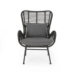 2 PCS Outdoor Modern Rattan Chair Set of 2 by Christopher Knight Home