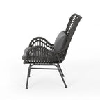 2 PCS Outdoor Modern Rattan Chair Set of 2 by Christopher Knight Home