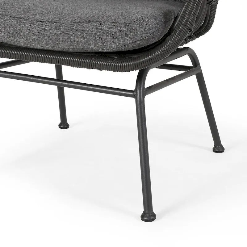 2 PCS Outdoor Modern Rattan Chair Set of 2 by Christopher Knight Home