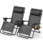 Zero Gravity Chairs Set of 2, Zero Gravity Lounge Chair, Reclining Patio Chairs Folding Recliner for Indoor and Outdoor