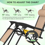 Zero Gravity Chairs Set of 2, Zero Gravity Lounge Chair, Reclining Patio Chairs Folding Recliner for Indoor and Outdoor