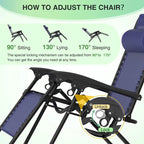 Zero Gravity Chairs Set of 2, Zero Gravity Lounge Chair, Reclining Patio Chairs Folding Recliner for Indoor and Outdoor