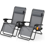 Zero Gravity Chairs Set of 2, Zero Gravity Lounge Chair, Reclining Patio Chairs Folding Recliner for Indoor and Outdoor