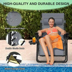 Zero Gravity Chairs Set of 2, Zero Gravity Lounge Chair, Reclining Patio Chairs Folding Recliner for Indoor and Outdoor