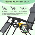 Zero Gravity Chairs Set of 2, Zero Gravity Lounge Chair, Reclining Patio Chairs Folding Recliner for Indoor and Outdoor