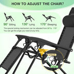 Zero Gravity Chairs Set of 2, Zero Gravity Lounge Chair, Reclining Patio Chairs Folding Recliner for Indoor and Outdoor