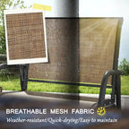 Porch Glider Set of 2,Metal Frame Swing Glider Chairs with Breathable Mesh Fabric,Curved Armrests and Steel Frame for Garden