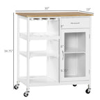Rolling Kitchen Island with Storage