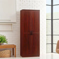 Freestanding Storage Cabinet with 2 Adjustable Shelves and Door - N/A