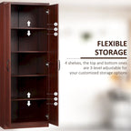 Freestanding Storage Cabinet with 2 Adjustable Shelves and Door - N/A