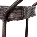 Rattan Wicker Serving Cart with 2-Tier Open Shelf, Brakes