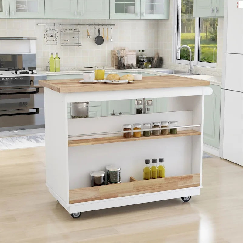 Two-sided Kitchen island Cart on Wheels by Harper&Bright Designs