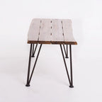Coffee Table Teak Wood and Metal Rustic Patio Furniture by Christopher Knight Home