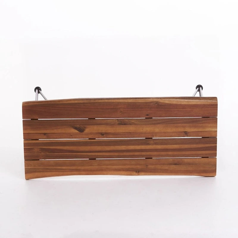 Coffee Table Teak Wood and Metal Rustic Patio Furniture by Christopher Knight Home
