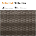 2 Pieces Patio Furniture Sets with Coffee Table PE rattan Water Resistance - Grey