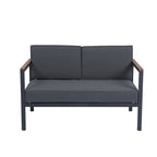 4-Piece Outdoor Sofa Set with Acacia Wood Top & Dark Grey Cushions - 28.35*46.46*27.56inchs
