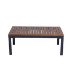 4-Piece Outdoor Sofa Set with Acacia Wood Top & Dark Grey Cushions - 28.35*46.46*27.56inchs