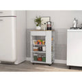 5-Shelf 1-Drawer Kitchen Cart White and Light Oak