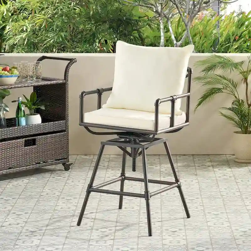 Iron Bar Stool W/Cushions