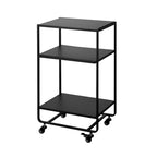 Yamazaki Home Rolling Utility Cart, Steel, Wheels - L 19.29 x W 14.96 x H 32.09 inches