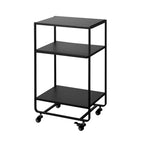 Yamazaki Home Rolling Utility Cart, Steel, Wheels - L 19.29 x W 14.96 x H 32.09 inches