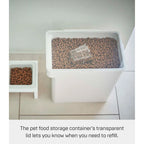 Yamazaki Home Airtight Pet Food Container - Three Sizes, Polypropylene, Large, 15 lbs., 3.2 gallons, 12 quarts