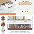Rolling Kitchen Island Cart with Solid Oak Wood Top, Wine and Spice Rack